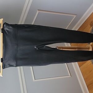 SPANX Black Faux Leather Preppy Stretch Date Casual Dress Up‎ Party Leggings 12